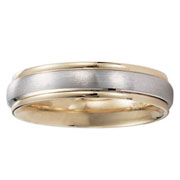 18K and Platinum Two Tone Brush Finish Wedding Band
