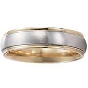 6mm Platinum and 18kt Gold Wedding Band