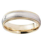 Double Milgrain 6mm 18K and Platinum Two-Tone Ring