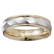 18K and Platinum Two-Tone Pattern Wedding Band