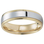 18K Gold and Platinum Polished Designer Wedding Band