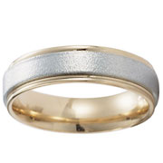 6mm 18K Gold and Platinum Textured Finish Band