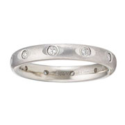 3mm Palladium Round Bezel Set Diamond Eternity Band