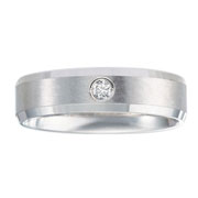 Beveled Edge 6mm Palladium Diamond Bezel Band