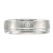 Round Diamond Solitaire 6mm Palladium Band