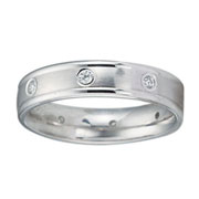 4mm Round Diamond Bezel Palladium Eternity Band