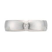 Half Bezel Style Palladium Diamond Wedding Band