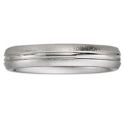 Platinum Sandblast Finish Ridge Ring