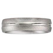 Textured Carved Platinum Wedding Band