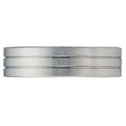 Three Row Satin 6mm Platinum Wedding Band