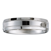 Platinum Milgrain Bevel Edge Wedding Band