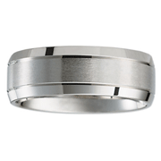 Platinum Polished and Satin Designer Band