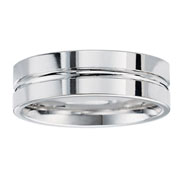 Flat Platinum Designer Split Ring