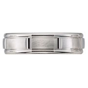 6mm Brush Finish 18K White Gold Wedding Ring