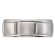 Brush Finish Platinum 8mm Wedding Band