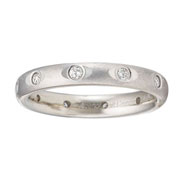 3mm Platinum Round Bezel Set Diamond Eternity Band