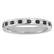 Black and Diamond 0.72ctw Platinum Eternity Band