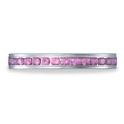 3mm Platinum Pink Sapphire Eternity Band