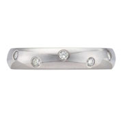 4mm Platinum Stagger Bezel Diamond Eternity Band