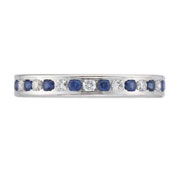 Platinum Diamond and Blue Sapphire Eternity Band