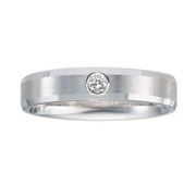 Beveled Edge 4mm Platinum Diamond Bezel Band