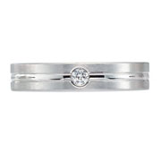 Flat Recessed 4mm Platinum Round Diamond Ring