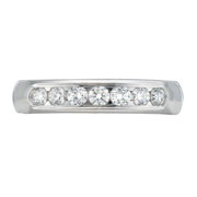 Seven Diamond Platinum Channel Set Wedding Band