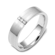 3 Stone Diamond 0.04 tcw Platinum Dora Wedding Band