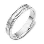 5.00 mm Textured Center Platinum Dora Wedding Band