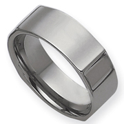 Polished Tungsten 8mm Band w/ Vertical Edges