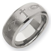 Tungsten Beveled Edge Brushed & Polished 8mm Band