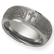 Tungsten Beveled Edge 8mm Brushed & Polished Band
