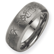 Tungsten Beveled Edge 8mm Brushed & Polished Band