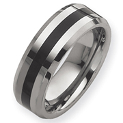 Enameled Tungsten Polished 8mm Band