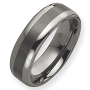 Tungsten 8mm Brushed & Polished Ring