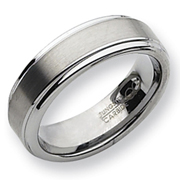 8mm Ridged Edge Brushed & Polished Band