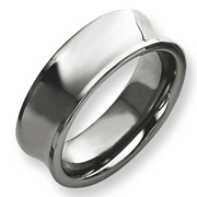 Brushed & Polished Grooved 8mm Tungsten Ring