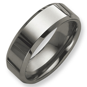 Polished Beveled Edge Tungsten 8mm Band