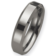 Polished Beveled Edge 6mm Tungsten Ring