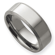 Polished Tungsten with Brushed Edge Band