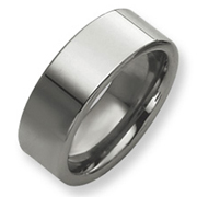 Polished Tungsten 8mm Flat Band