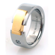 Titanium & Gold Plated Ring  -    Santinus