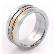 Titanium & Gold Plated Ring - Zanfrancesco