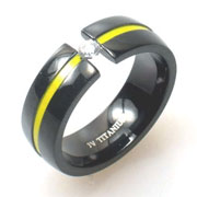 Titanium Ring with Crystal - Gerezi
