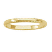 14k Yellow Gold 2mm Milgrain Wedding Ring