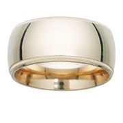 14k Yellow Gold 10mm Milgrain Wedding Ring