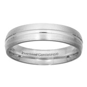 4mm 14k White Gold Satin Designer Comfort Fit Benchmark Band