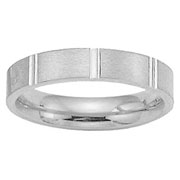 4mm 14kt White Gold Flat Comfort Fit Benchmark Band