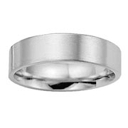 6mm 14k White Gold Flat Comfort Fit Benchmark Band