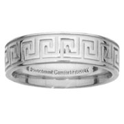 6mm Greek Key Comfort Fit Benchmark Ring